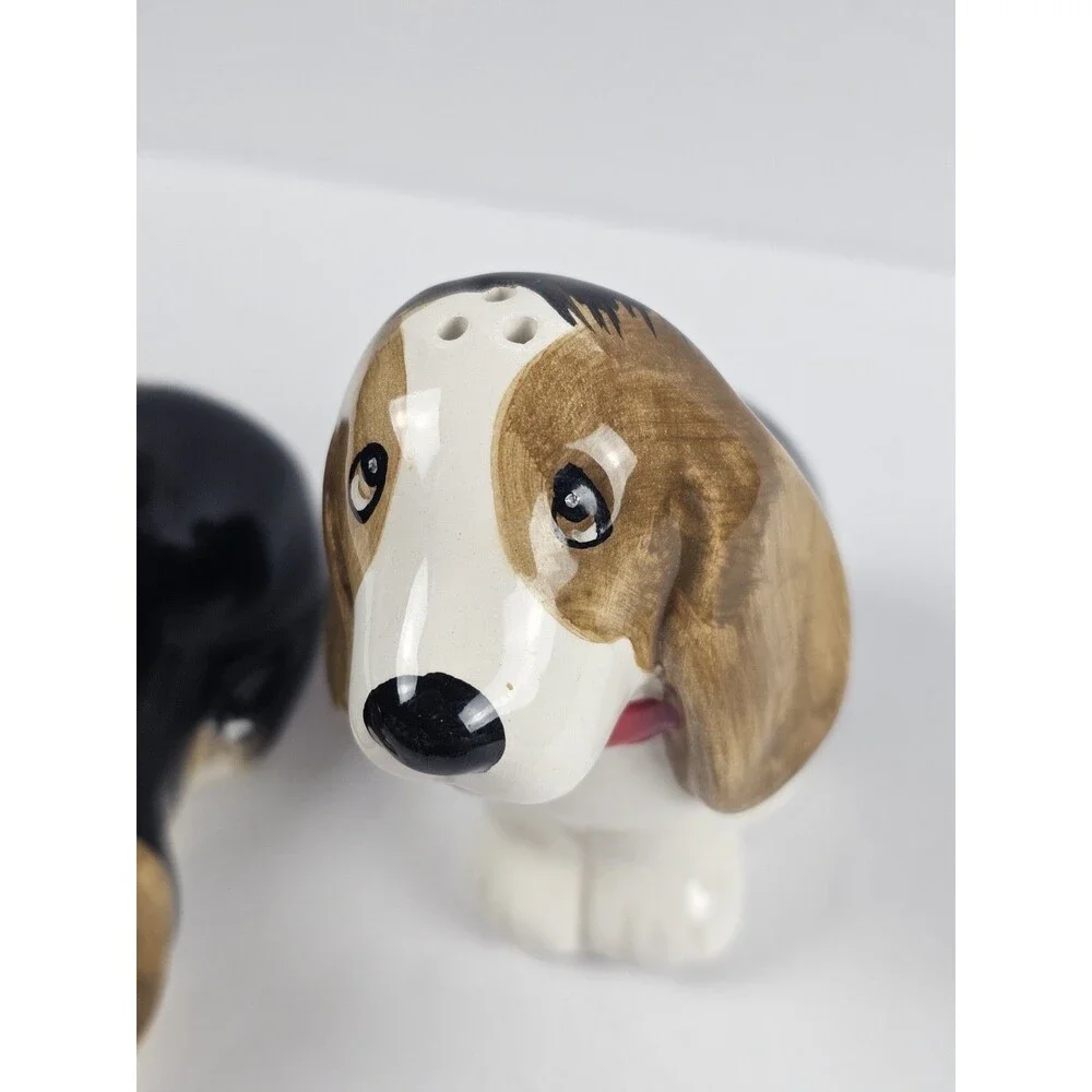 Pioneer Woman Charlie & Walter Basset Hound Dog Ceramic Salt and Pepper Shakers